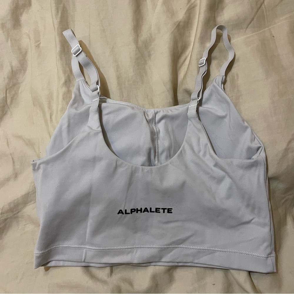 Alphalete White Activewear Crop Top Size XS